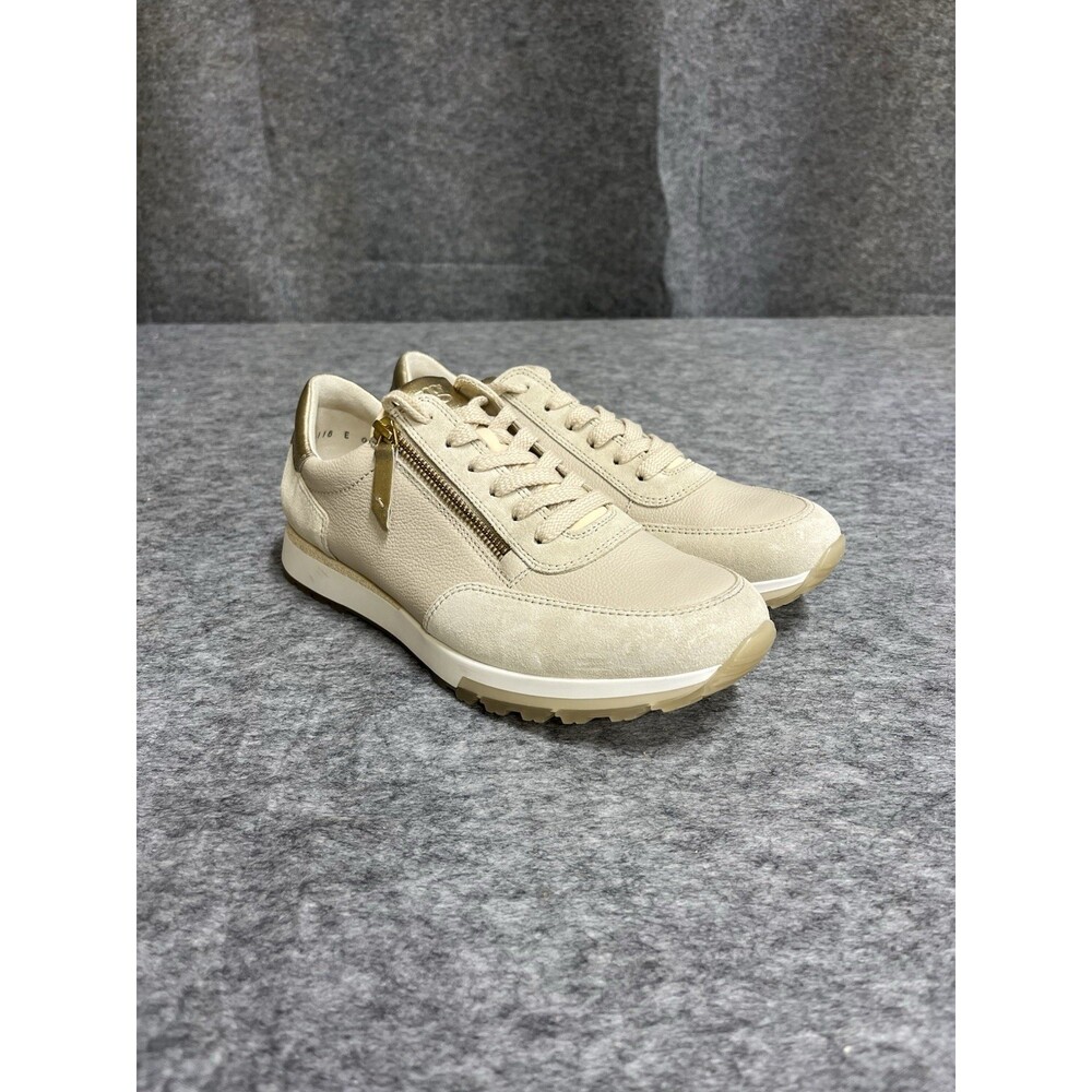 Paul Green Tate Sneakers Womens 10 Tan Leather Luxury Shoes Zip